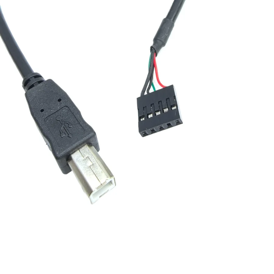 

50cm PC Motherboard Internal 5Pin USB Single Row Female to B Male Data Dupont Cable Cord Wire Line For Printer