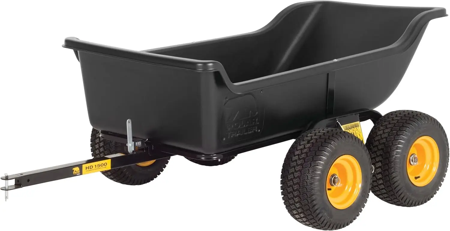 

Trailer 8262 Heavy Duty Tandem Axle Cubic Foot ATV Lawn Mower Trailer TA1500 and Wide Track Rubber Wheels Hauling