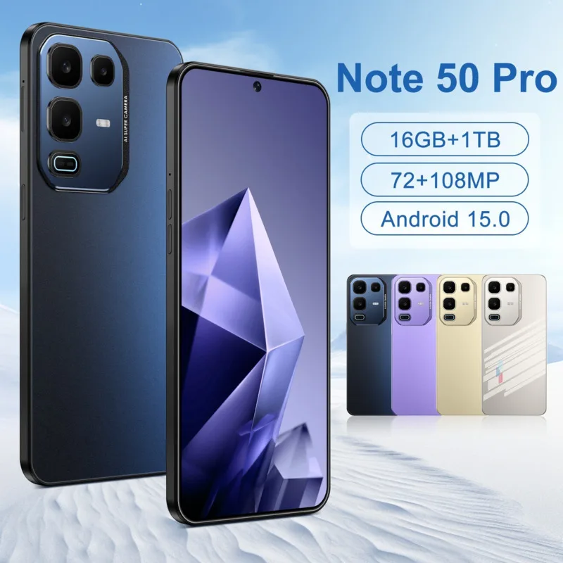 Neue Original Smartphone Für Note 50 Pro 7,3 HD 5G Dual Sim Karte 22G + 2 TB Handy Snapdragon 8 gen4 Android Handys Entsperren
