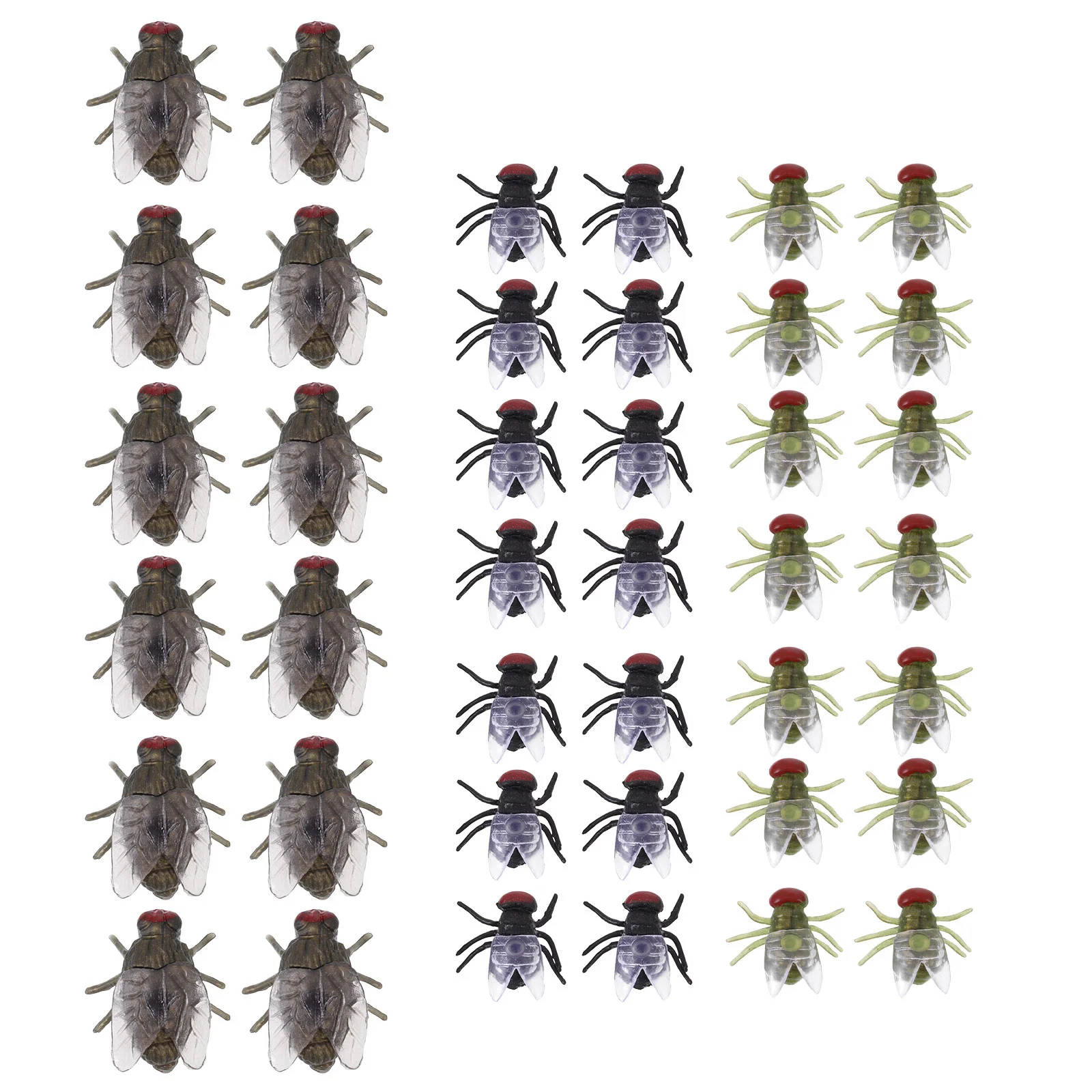 

60 Pcs Fly Model Halloween Fake Insects Ant Plastic Black Blowfly Prank Toy Tricky Toys Pvc Horror Artificial Child for Kids