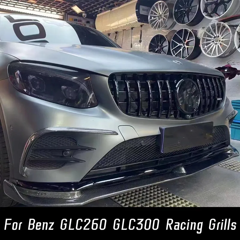 For Mercedes-Benz GLC260 GLC300 Real Carbon Fiber Front Bumper Fog Lamp Wind Knife Exterior Tuning Accessories Parts