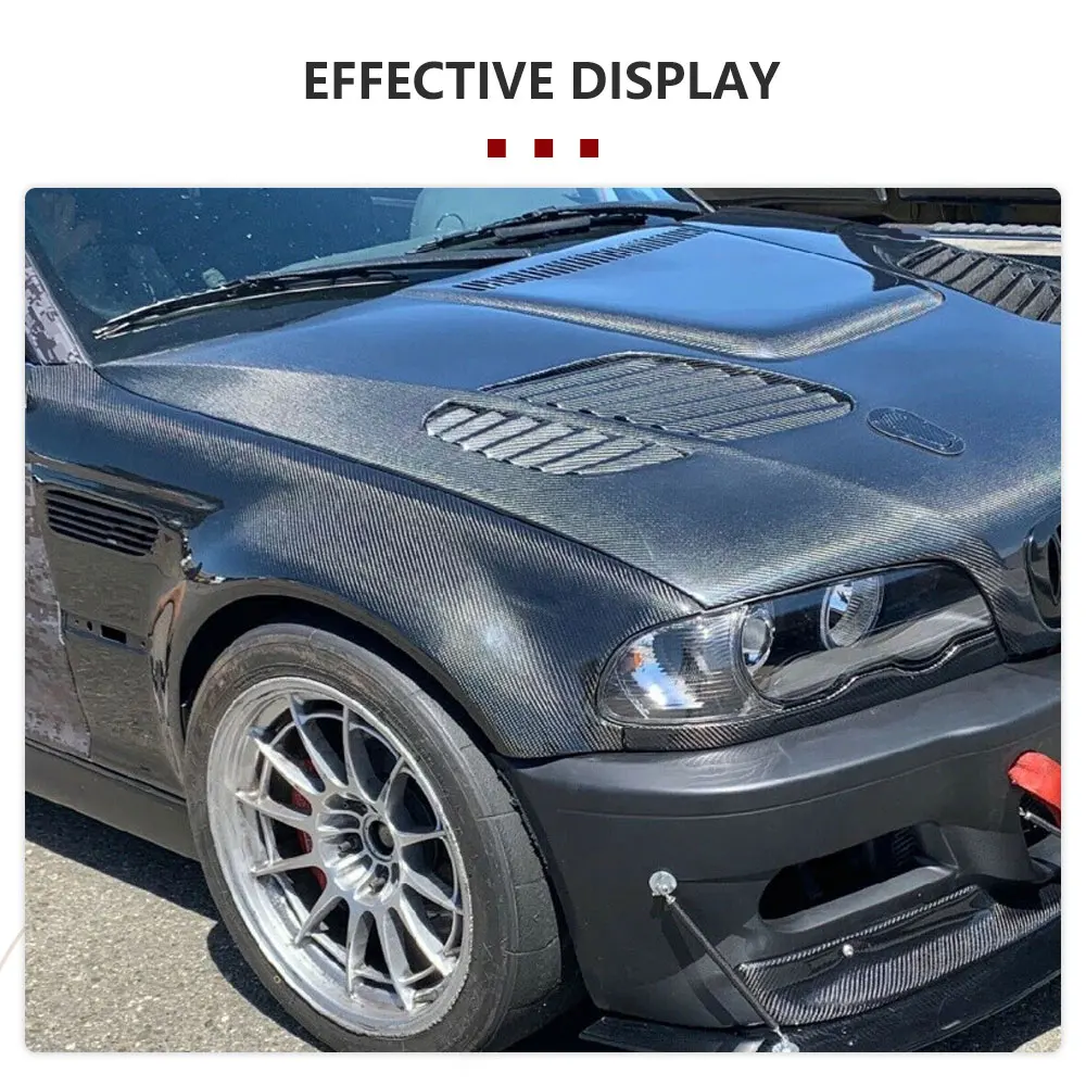 for BMW M3 E46 1998-2005 Car Front Side Fender Vent Cover Carbon Fiber Front Air Intake Side Fender Body Kit