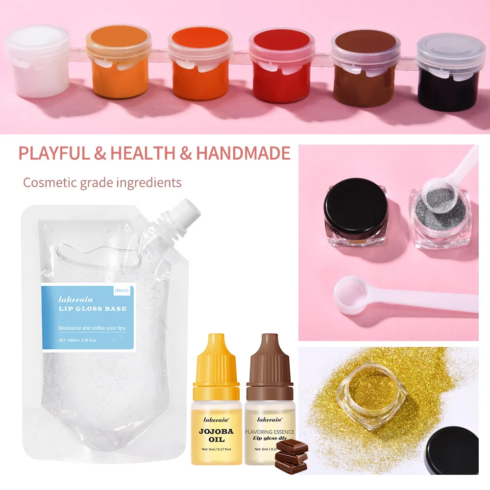 لتقوم بها بنفسك ملمع الشفاه صنع عدة ترطيب ملمع الشفاه قاعدة لتقوم بها بنفسك المواد الخام مجموعة أدوات بريق لامع الشفاه الصقيل اليدوية مستحضرات التجميل