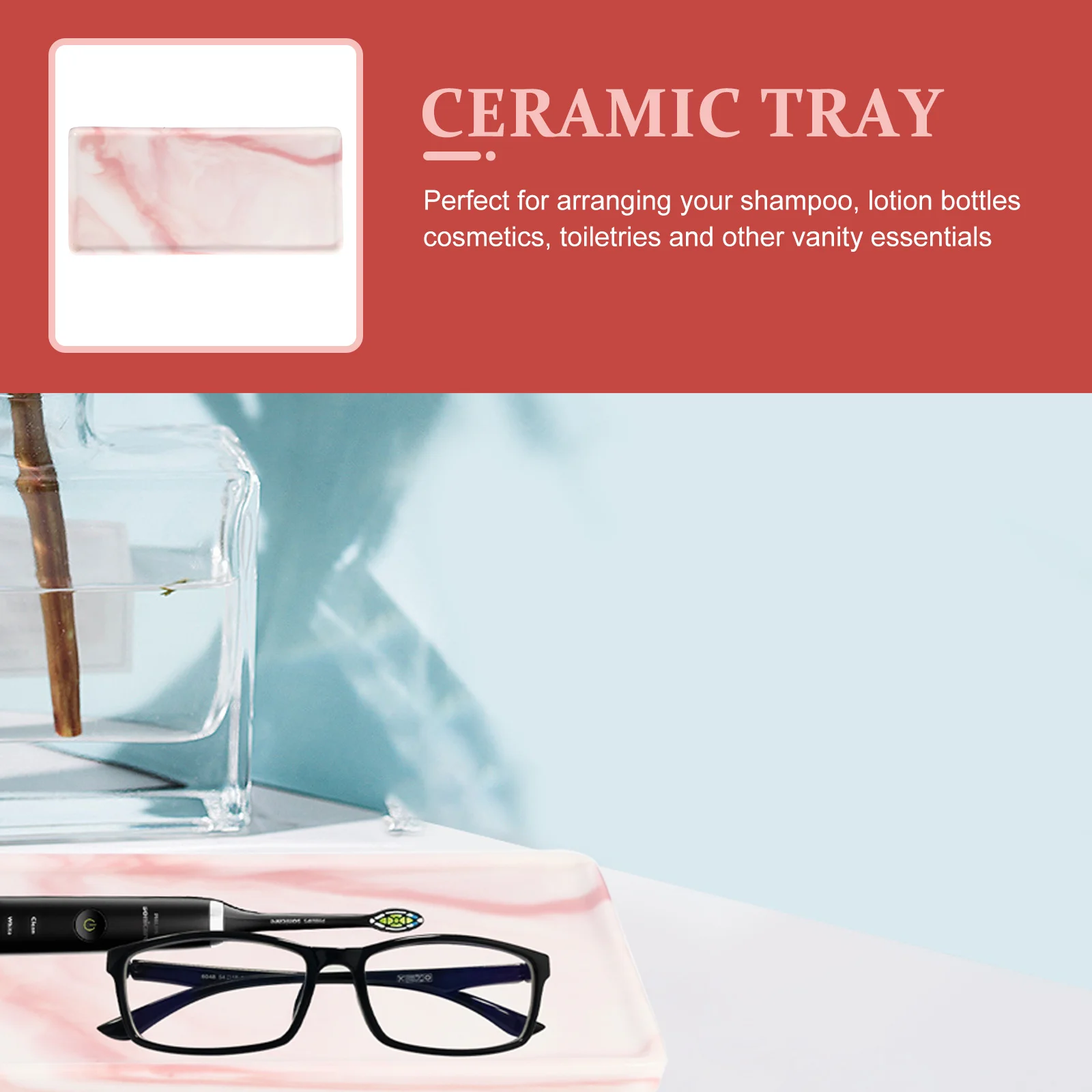 Керамический поднос, органайзер для туалетного столика для ванной комнаты, настольная тарелка для хранения косметики, туалетные принадлежности, контейнер для мелочей, креативный шик