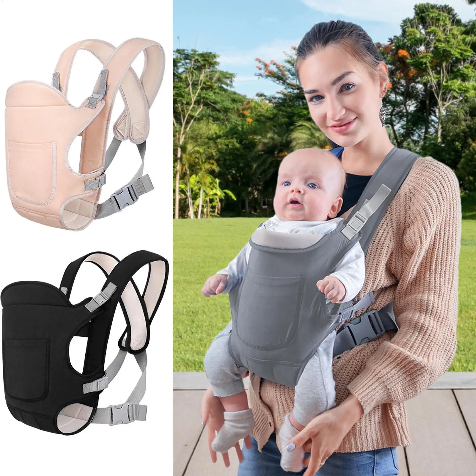 

Ergonomic Baby Carrier Infant Sling with Adjustable Buckle Multi-Position Safety Holder Hands-Free Hip Seat for Household Chores