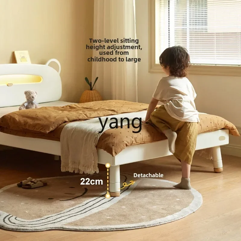 LTT سرير من الخشب الصلب لغرفة النوم، سرير منزلي صغير، سرير مفرد متعدد الوظائف #4