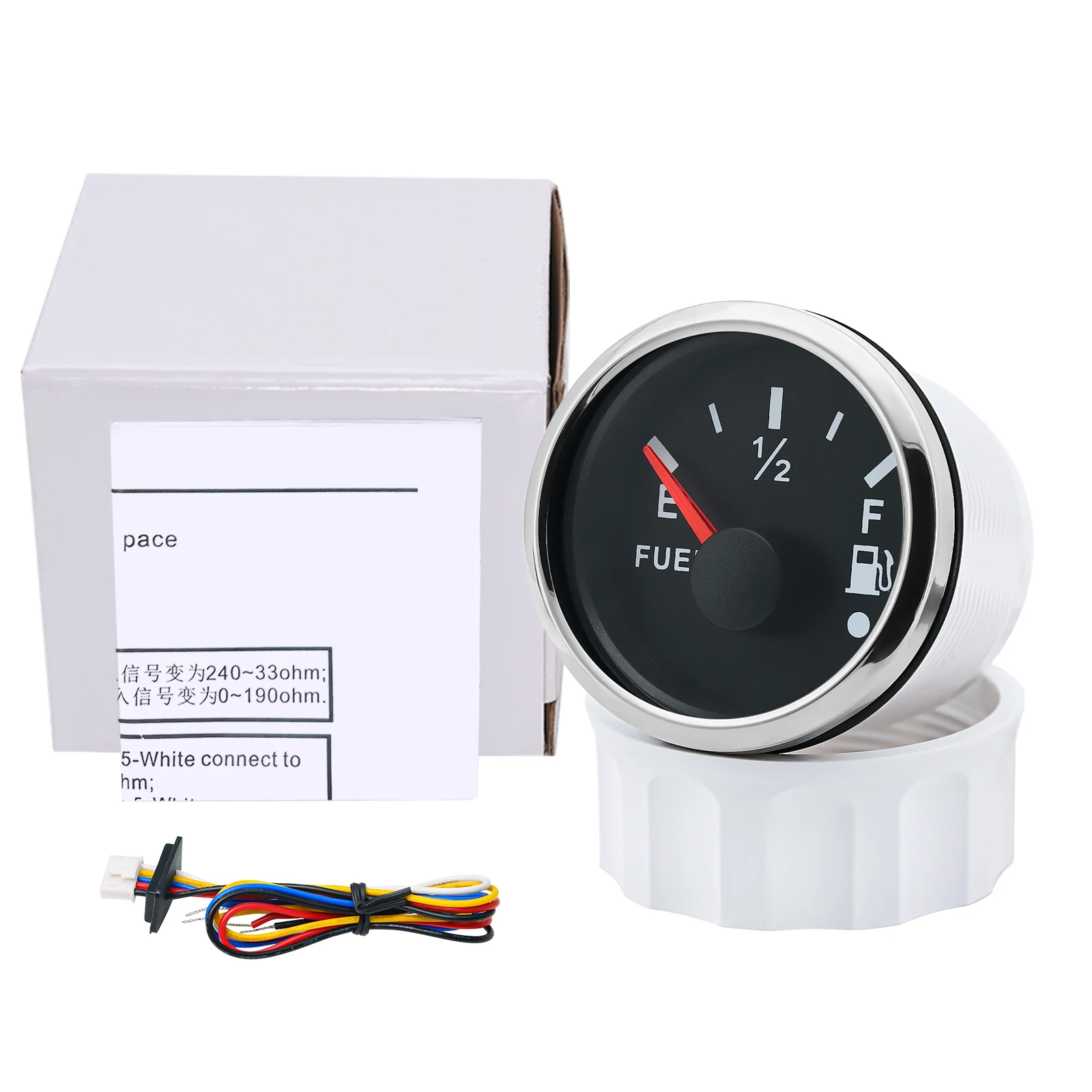 52mm Kraftstoffs tand anzeige 0-190Ohm Kraftstoff zähler mit Alarm funktion für Marine boot Auto Yacht 7 Farbe Hintergrund beleuchtung Öltank anzeige – Detail 7