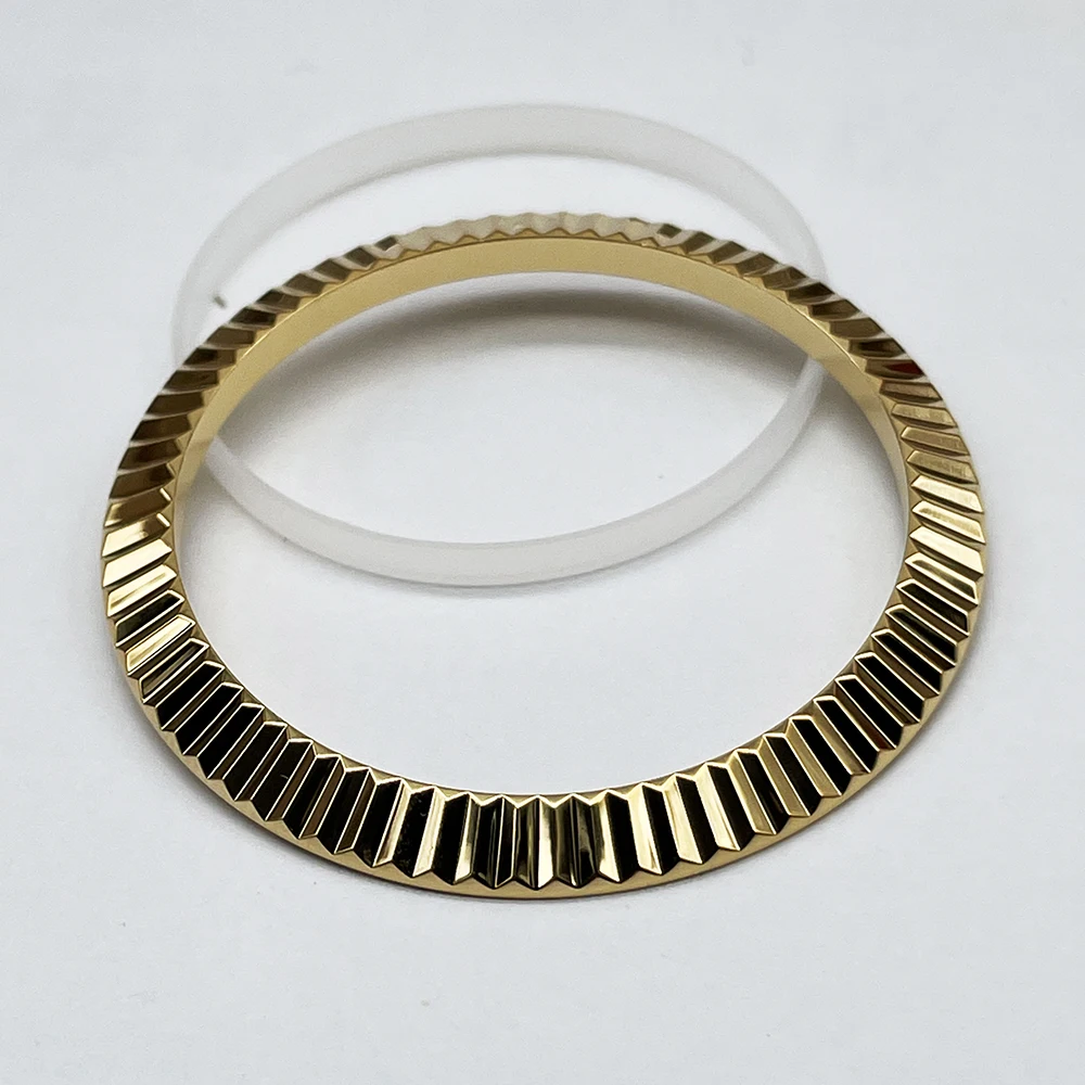 Top Fluted Bezel Inserts 41mm Fit to DJ Watch Case Gold Silver Rosegold Stainless Steel Case Outer Ring Mod Replace Parts