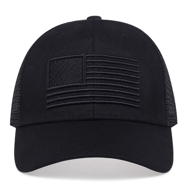 Fashion American Flag Embroidery Baseball Net Caps Spring and Summer Outdoor Adjustable Casual Hats Sunscreen Hat