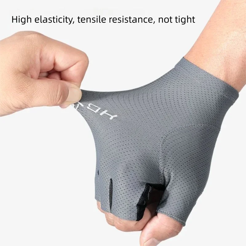 

Summer Ice Silk Half Finger Cycling Gloves Shockproof Anti-slip Breathable Seamless Bicycle Gloves Sun Protection Outdoor Sport