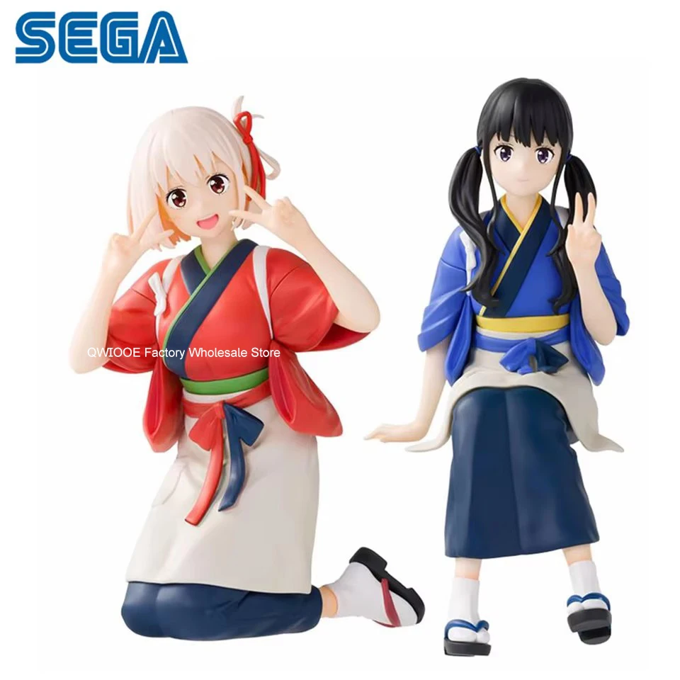 Original Genuine SEGA Lycoris Recoil 10cm Inoue Takina Nishikigi Chisato Noodle Stopper Models Desktop Toys Gift Wholesale