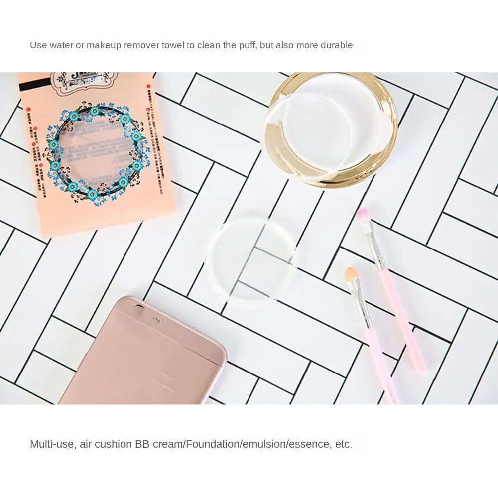 Sopro de pó de silicone portátil transparente sem pó começando pó cosmético sopro de geléia fundação facial bb