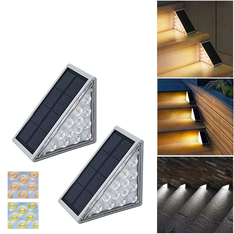 

Outdoor Triangle Solar Lamp IP68Waterproof Step Lamp Solar Led Outdoor Lighting Decoration for Garden Yard Solar Stair Light