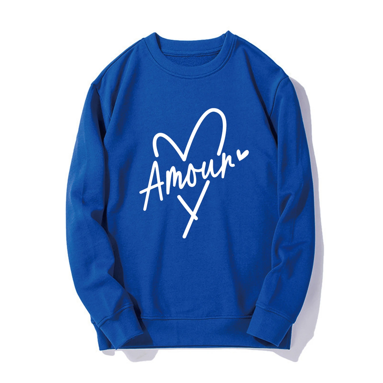 Amore Pattern Printed Unisex Sweatshirt Women's Spring Romantic Heart Pullover Unisex Jumper Relationship Anniversary Top Gift