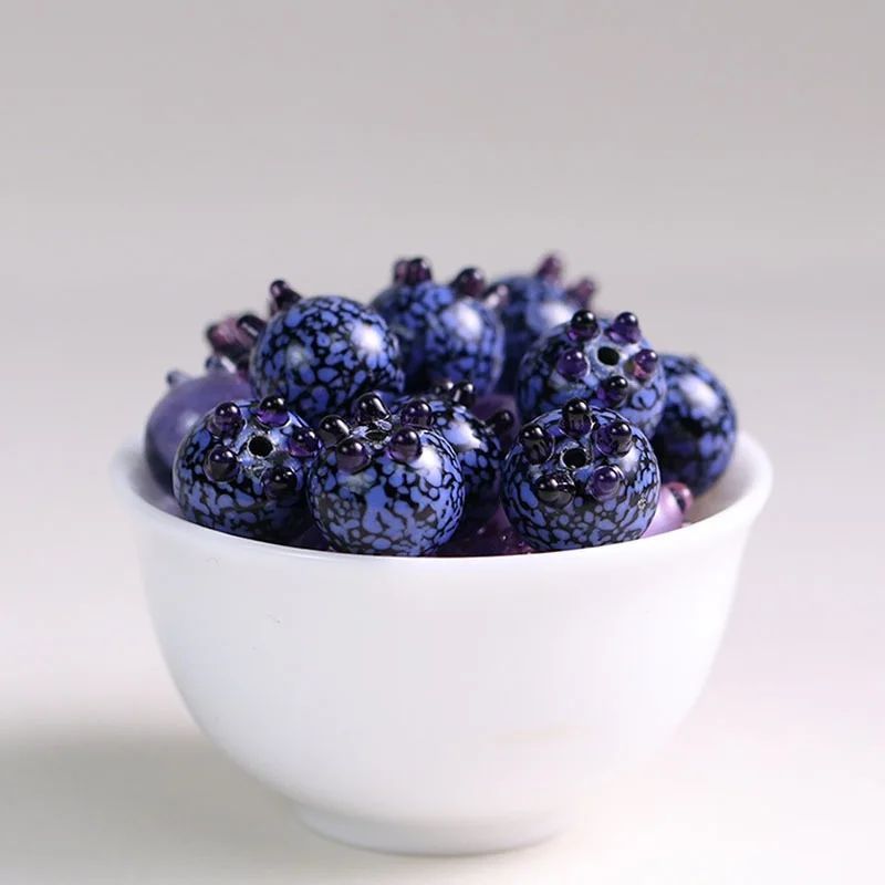 Blaubeer-Glasperlen, handgefertigt, Simulation, Obst, Himbeere, Schmuck, Armband, DIY-Zubehör – Detail 4