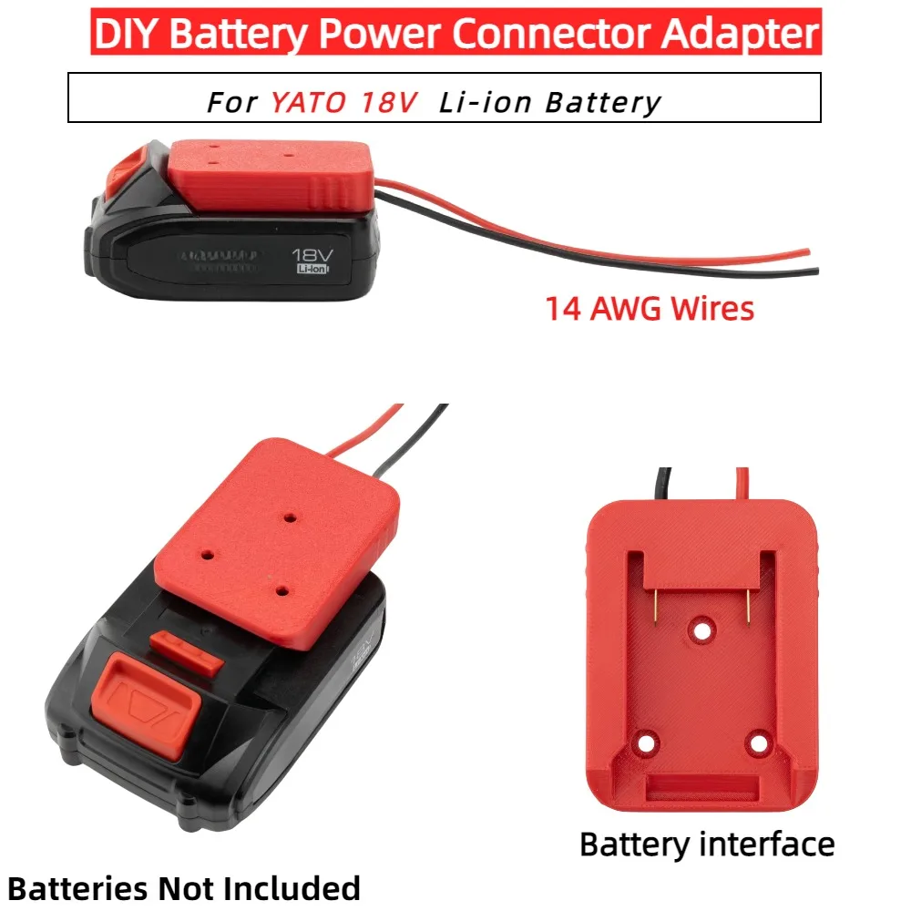 DIY Battery Power Adapter for YATO 18V Li-ion Battery for 12 Gauge Robotics or Power Wheels Upgrade Provide Power Supply