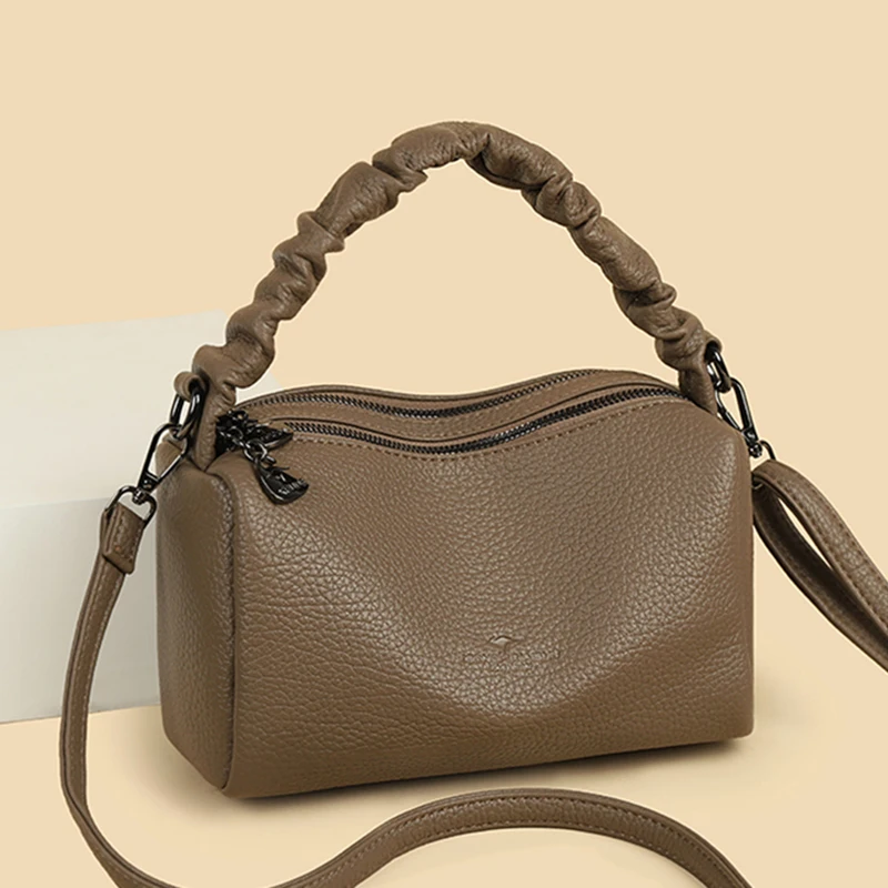 

Элегантная винтажная кожаная сумка через плечо для женщин, модная сумка через плечо, ретро-сумка с регулируемым ремешком, повседневный шикарный клатч