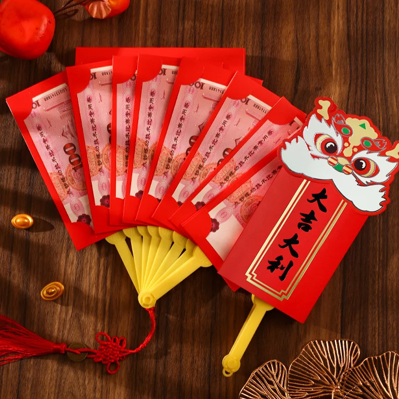 

Creative 2026 Year Of The Horse New Year Fan Shape Red Envelopes Folding Red Envelope Best Wish Lucky Money Pockets Gifts