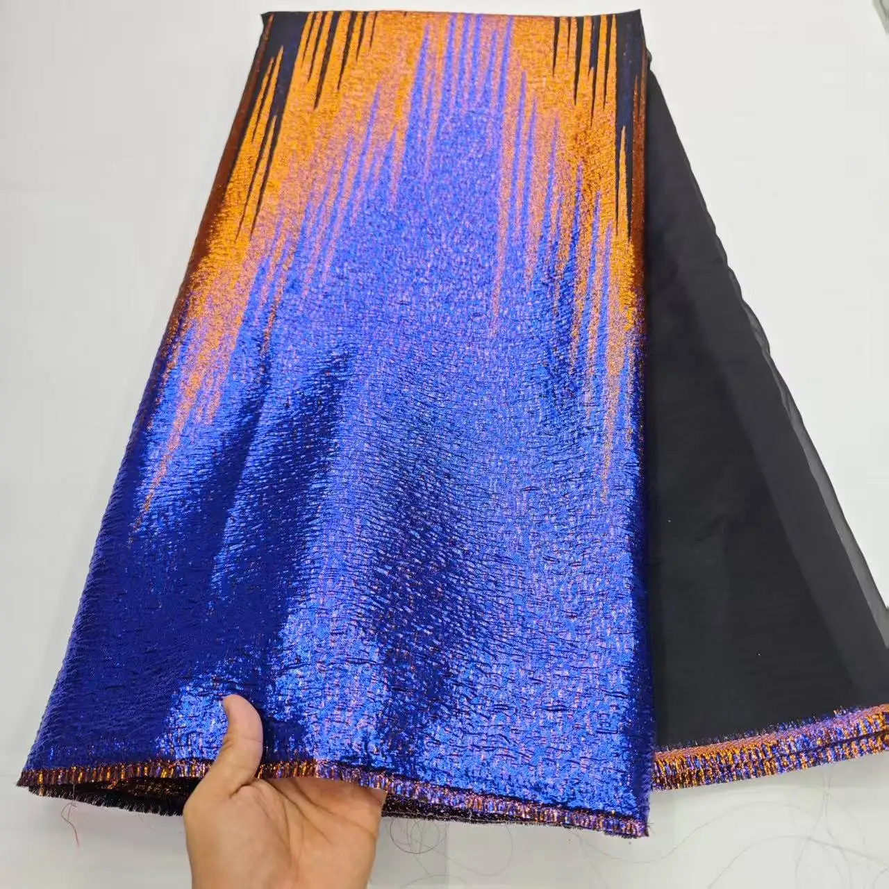 جديد الأفريقي الديباج النسيج الجاكار الأورجانزا الدانتيل 2025 النيجيري الدمشقي التدرج الدانتيل الفرنسية صافي المواد بروكارد Tissu #2