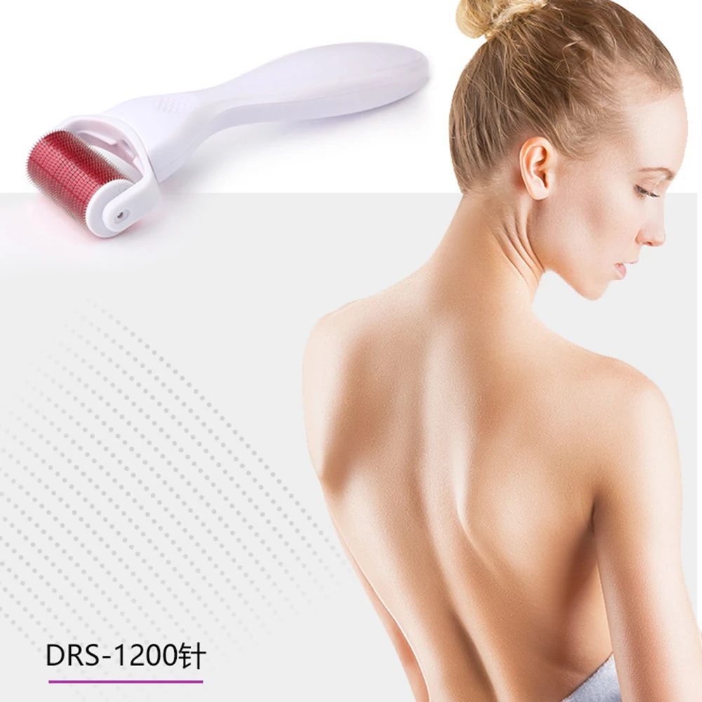 Derma Roller DRS perawatan kulit tubuh, rol kulit DRS 1200 jarum, peningkatan terapi kecantikan untuk selulit Stretch mark, perawatan kulit tubuh rontok