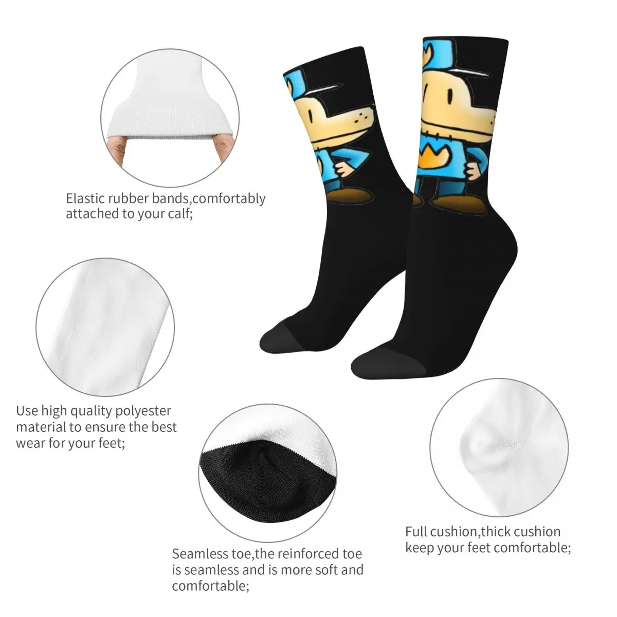 Chaussettes flexibles drôles de tube moyen pour hommes et femmes, chaussettes de bande dessinée pour hommes, cadeaux d'anniversaire, haute qualité, chaud