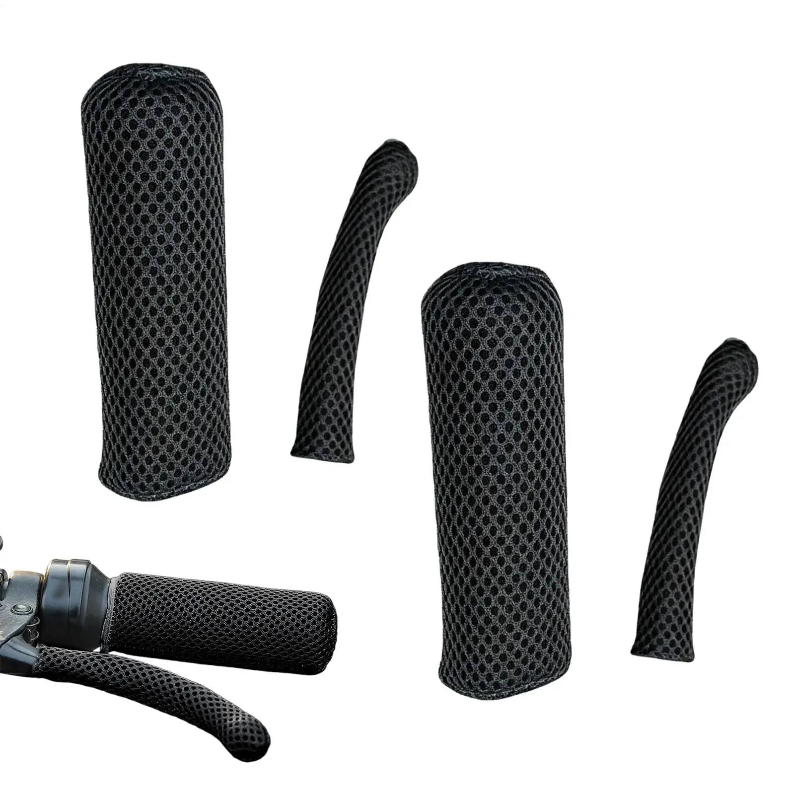 

4PCS Motorcycle Handle Cover Ice Silk Sunscreen Anti Slip Breathable Universal Summer Electric Tricycle Elastic Handle Cover
