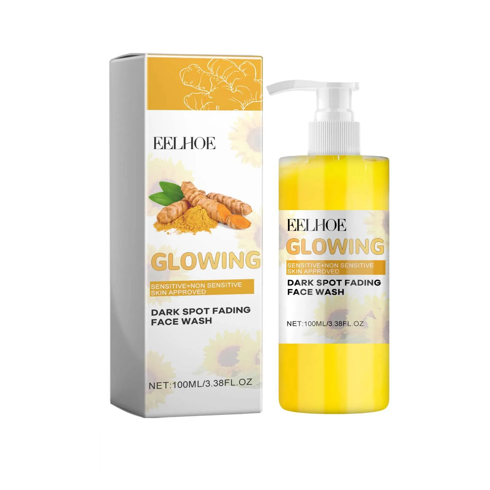 Turmeric Foam Cleanser Deep Clean Pores Unclog Skin Blackhead Remover Remove Grease Oil Control Facial Salicylic Acid Cleanser