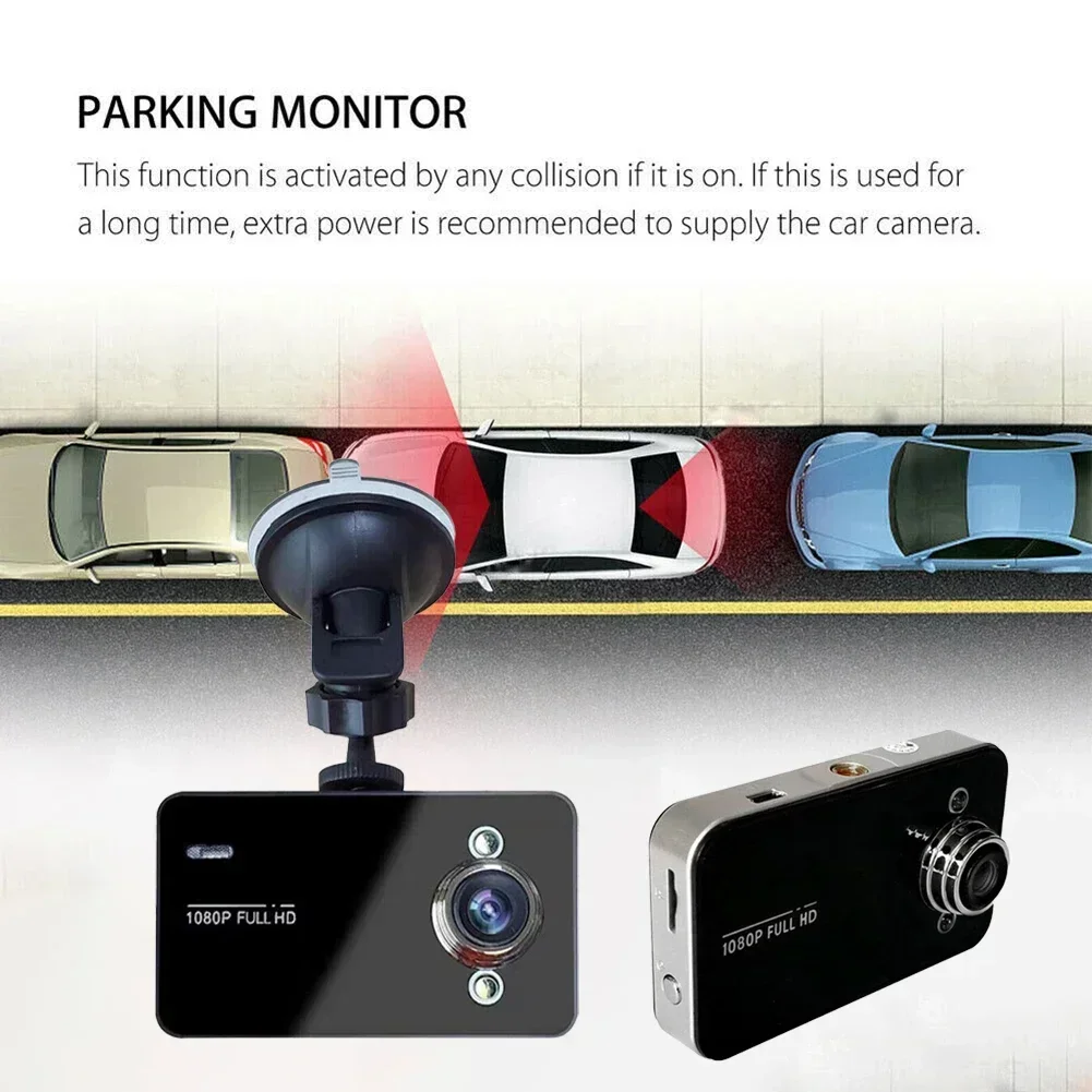 HD 1080P Car DVR Dual Lens Front And Rear Camera Dash Cam Video Recorder With Car Suction Cup Stand Mount