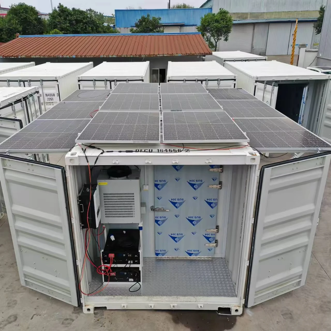 Congelatore di alta qualità per carne di pesce, conservazione frigorifera, stanza refrigerata, contenitore Reefer da 20 piedi 40 piedi con pannelli solari 220 V/380 V disponibile