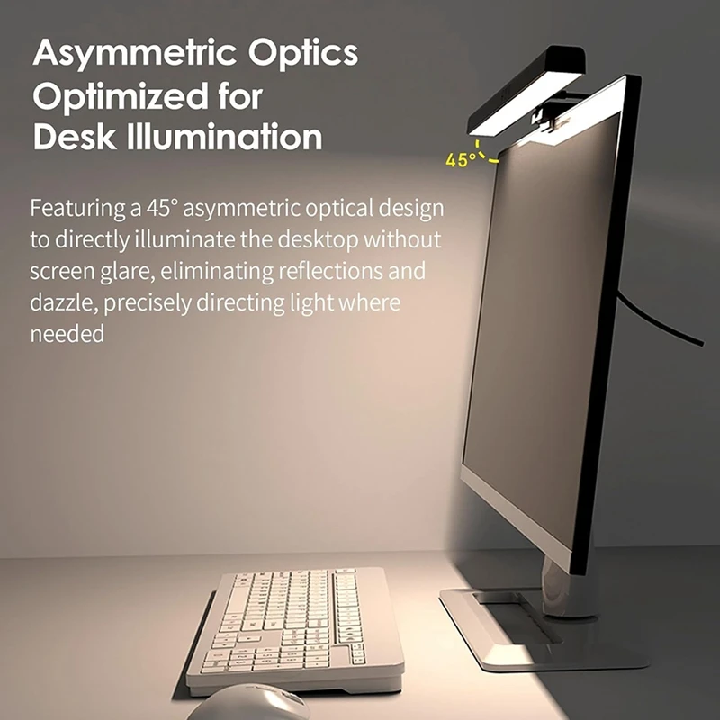 

LED Monitor Light Bar, Eye Protection PC Lamp with No Flicker,Timed Dimming for Reading & Work, Adjustable Hanging Light