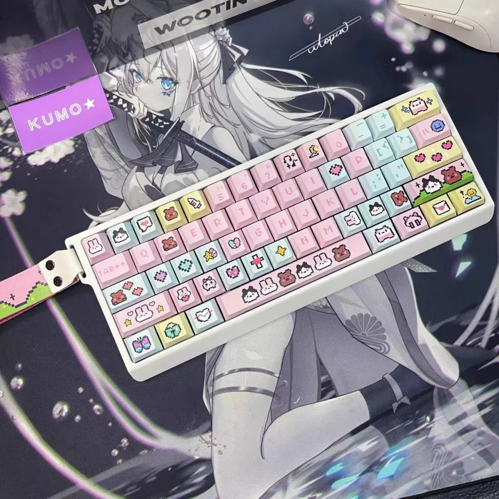 Cute Pixel Little Treasure Keycap Theme Original Factory High PBT Material Thermal Sublimation Gaming Mechanical Keyboard Keycap