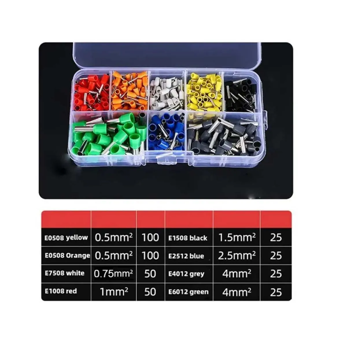 400PCS Wire Copper Crimp Connectors Nylon Insulated Cord Pin End Terminal