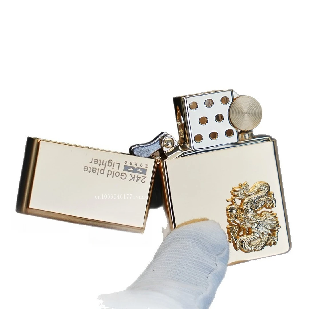 Real Zoro Grinding Wheel Lighter 12 Zodiac Signs 24K Gold Gold Plated Luxury High-end Gift for Boyfriend Birthday Gift - Image 6