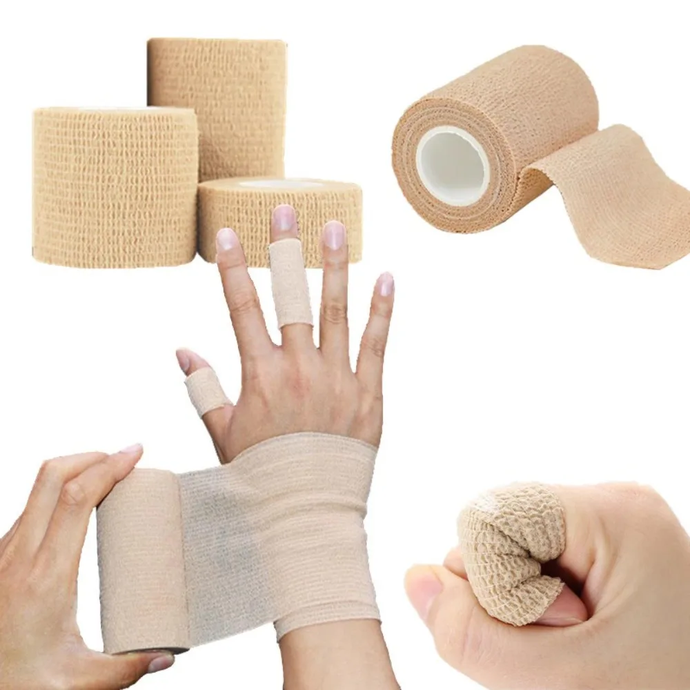 2PC Self-Adhesive Elastic Bandage Wound Bandaging Supplies Training Breathable Fixation for Sports First Aid Wound Plasters Tape