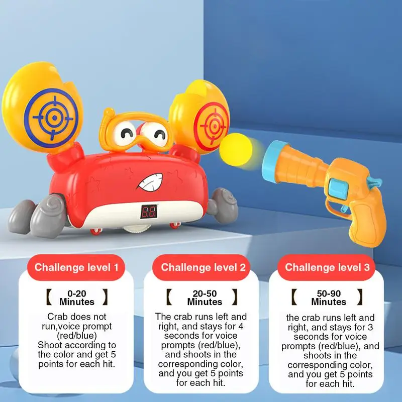 Jouets de crabe mobile pour enfants, cible électronique, jouet d'entraînement, LED, enregistrement de score, mousse, IkTarget, garçons et enfants