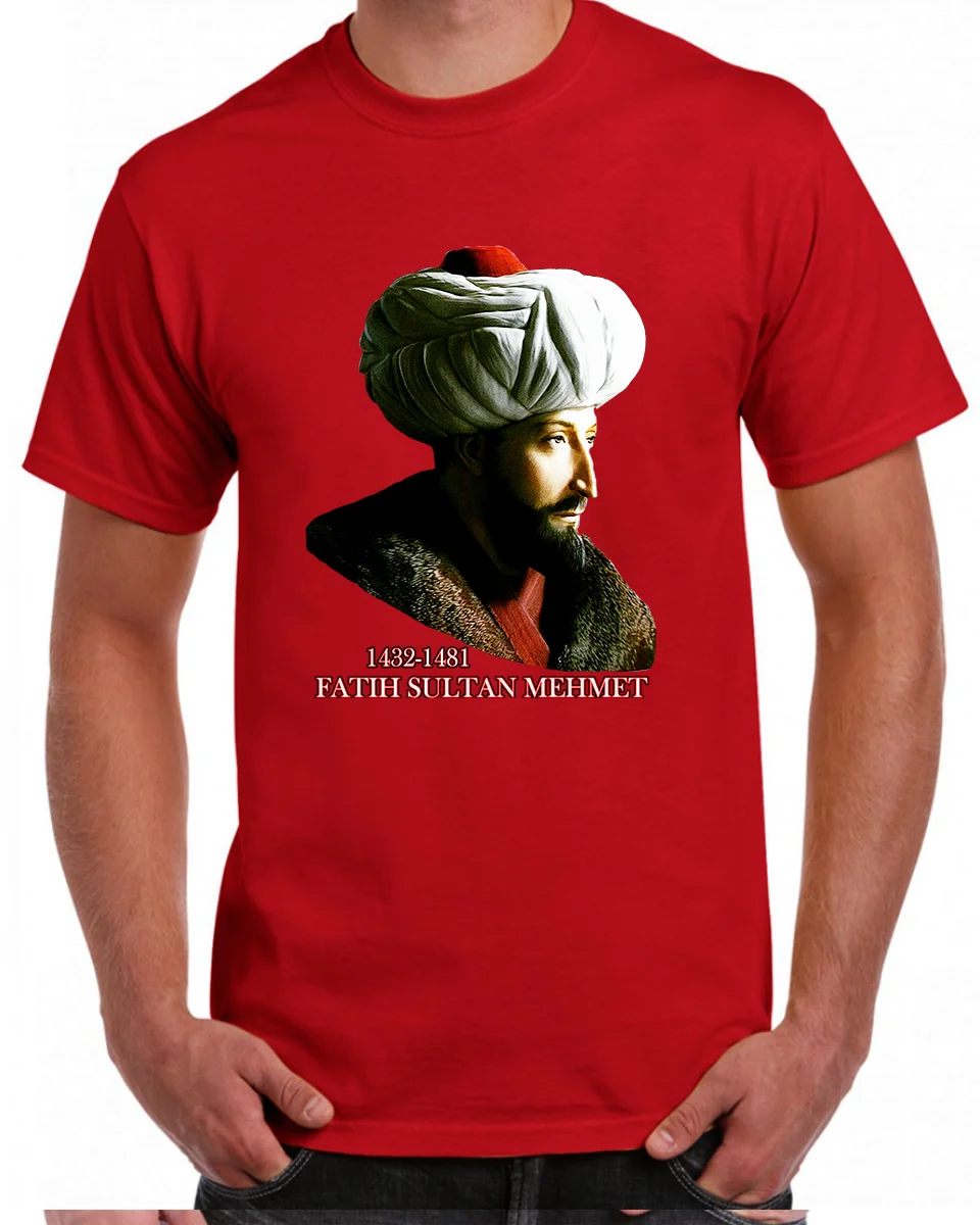 The Conqueror Ottoman Fatih Sultan Mehmet Portrait T-Shirt 100% Cotton O-Neck Summer Short Sleeve Casual Mens T-shirt Size S-3XL