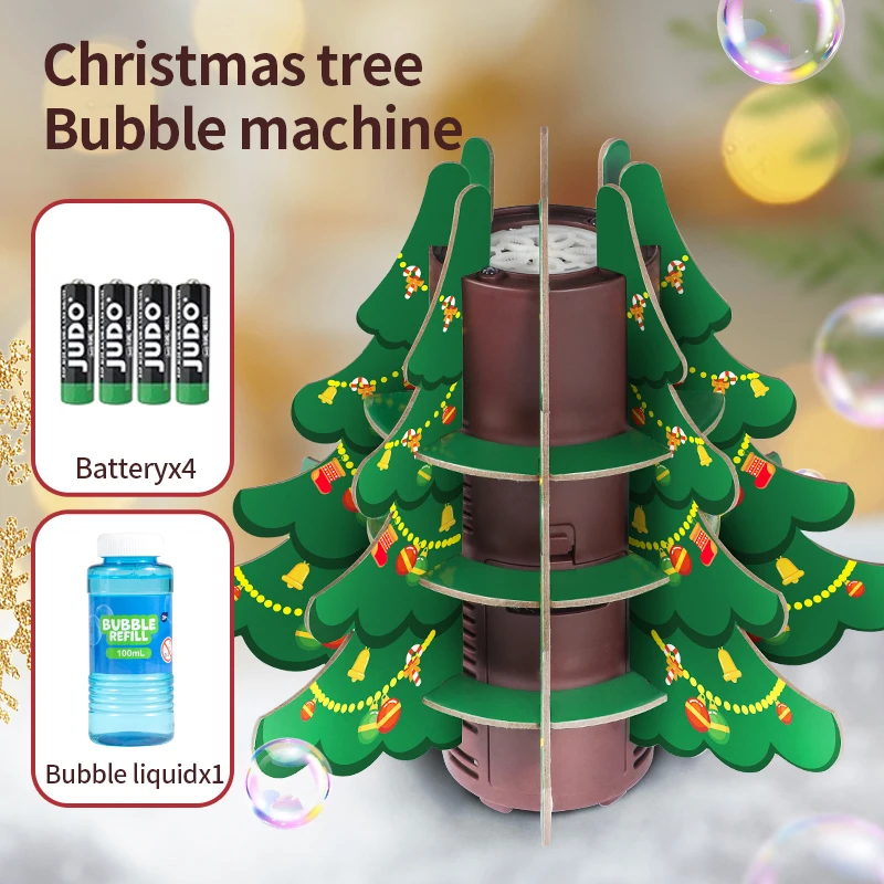 Christmas Tree Bubble Machine, Luxurious Bubble Nozzle, Indoor/outdoor Use, For Christmas Party Games, Durable Plastic Structure