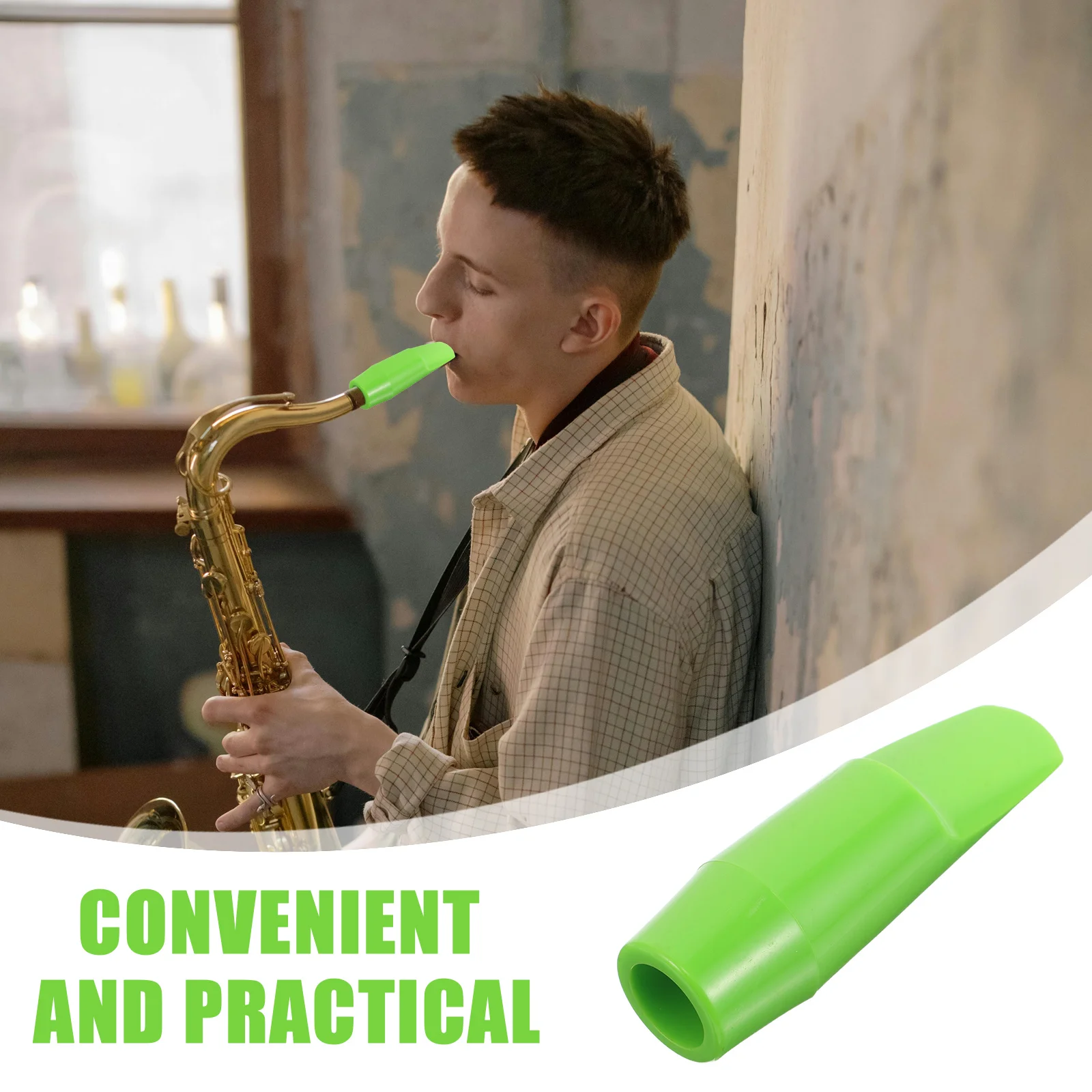 قطعة فم ألتو من الراتنج باللون الأخضر اللامع متوافقة مع معظم العلامات التجارية، سهلة التركيب، جودة صوت محسنة، ساكسفون #5