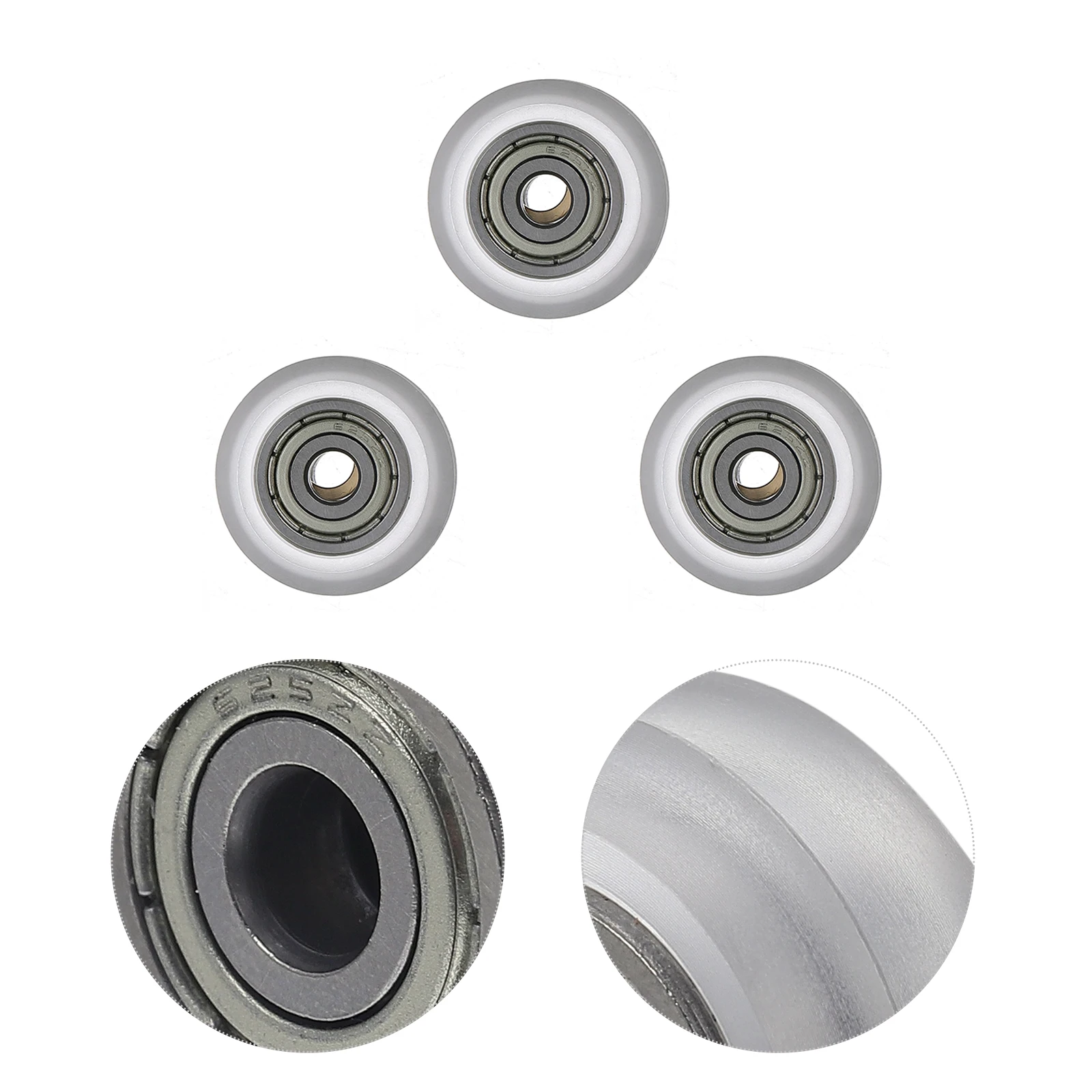 

3pcs 3D Printer Accessories Plastic Roller Bearings Clear Pulley V Wheels for Belt Alignment Smooth Operation Anti Rust Wear