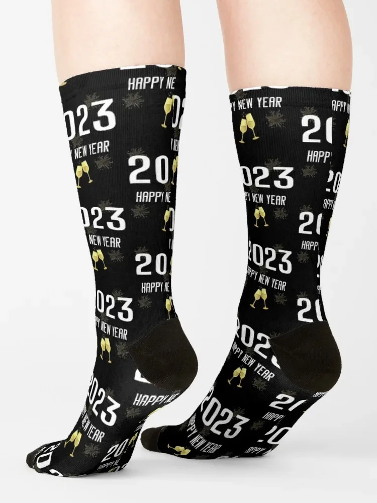 Feliz Año Nuevo 2023 Nochevieja fiesta calcetines de cuenta regresiva invierno floral regalos de Rugby calcetines de mujer hombres