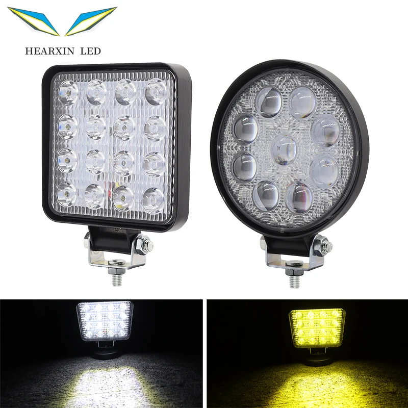 

Hearxin LED Light Bar 4'' 27W 48W Work Light Offroad Spotlight For Trucks Tractor Boat SUV ATV 12V 24V LED bar fog Headlight