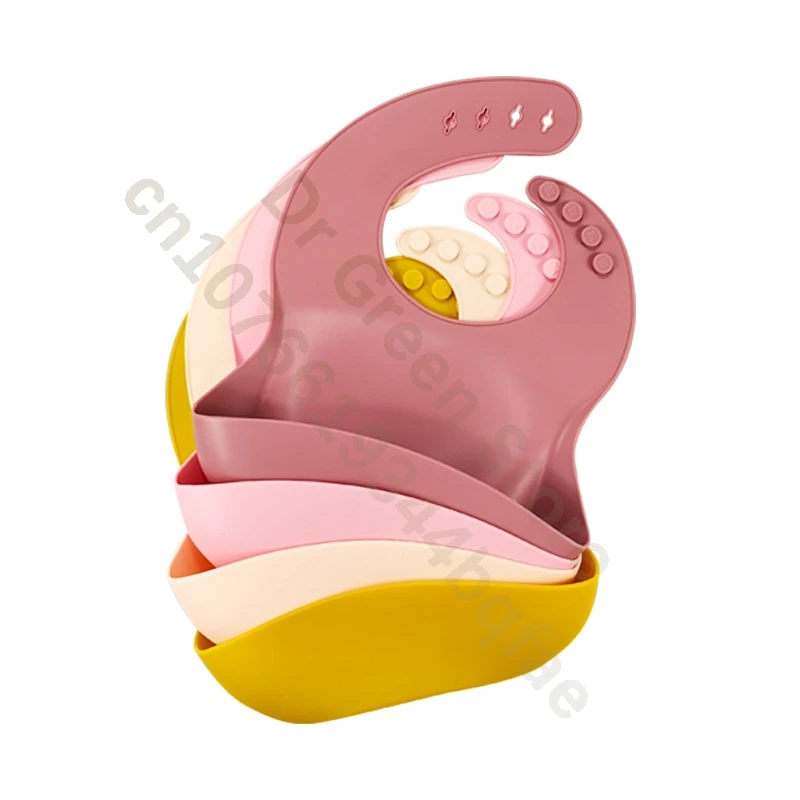 2 PCS Children\'s silicone bibs / bibs / baby clothes silicone rice pocket / eating baby bibs / waterproof bib drooling towel