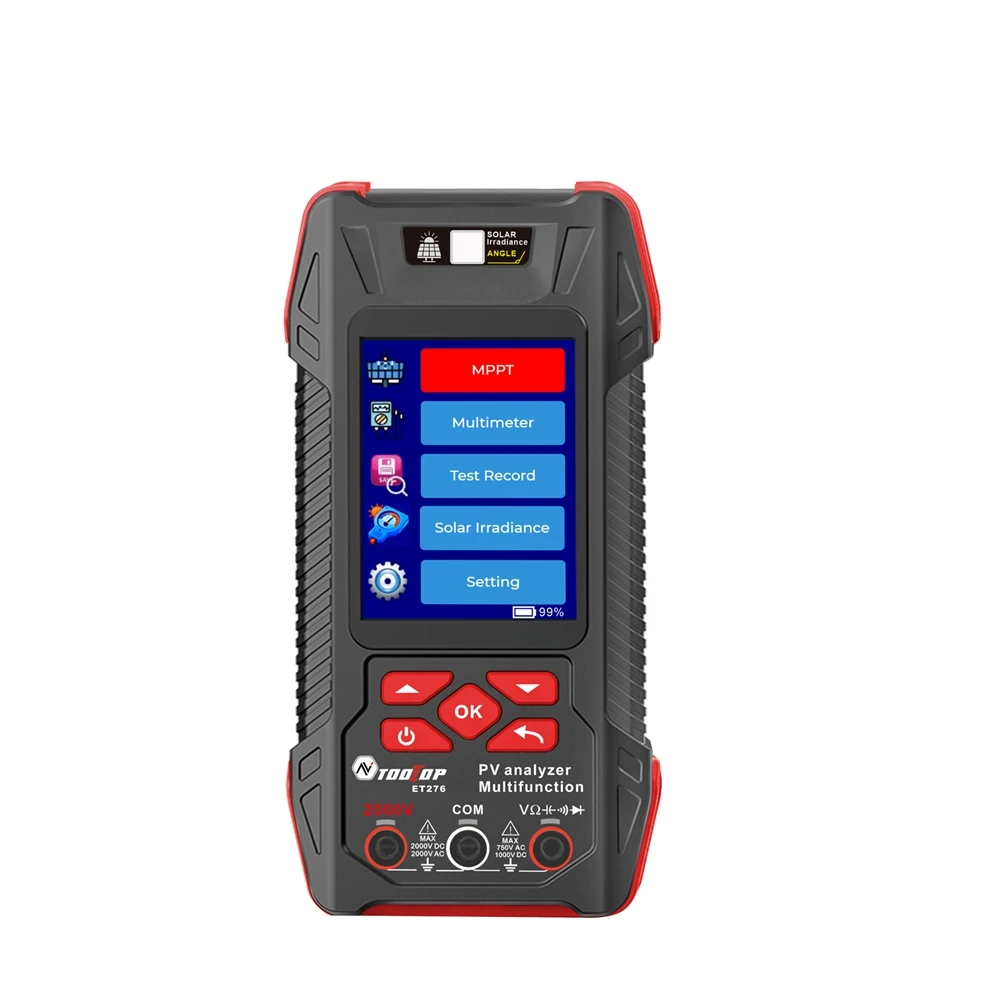 2000W MPPT Solar Power Meter Irradiance Angle Test LCD Digital Multimeter Voltage Current Power Curve Photovoltaic Module Tester