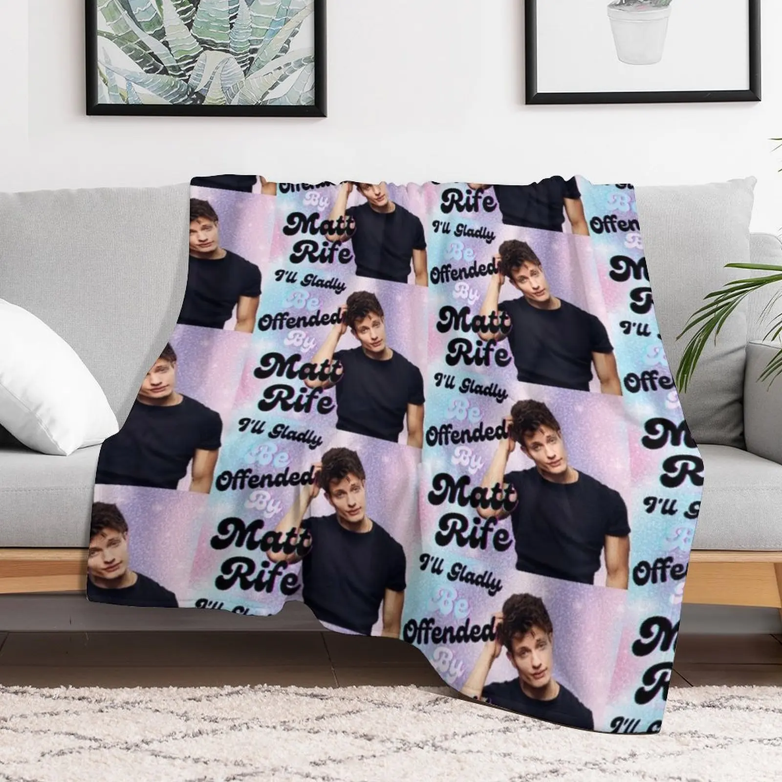 I will gladly be offended by Matt rife Matt Rife funny Throw Blanket