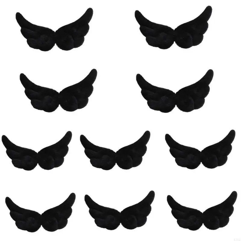 

K3KF 10Pairs Elegant Wing Shaped Hair Clip Alloy Craft Hairpieces Party Headwear Decoration Set for Weddings and Event