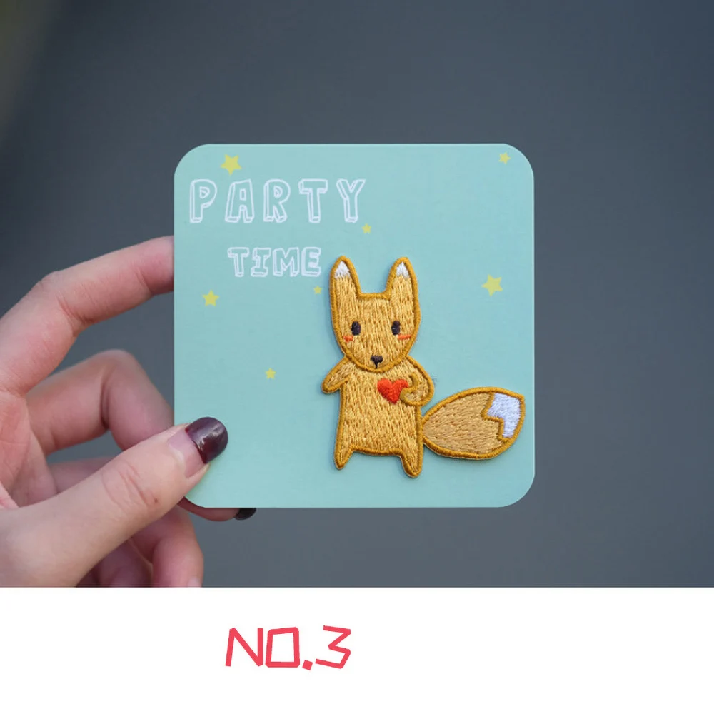 1 Piece 3.3-5.7 cm Embroidery Animal Iron on Sticker on Patch Clothing Sticker DIY Repair Decoration Small Size