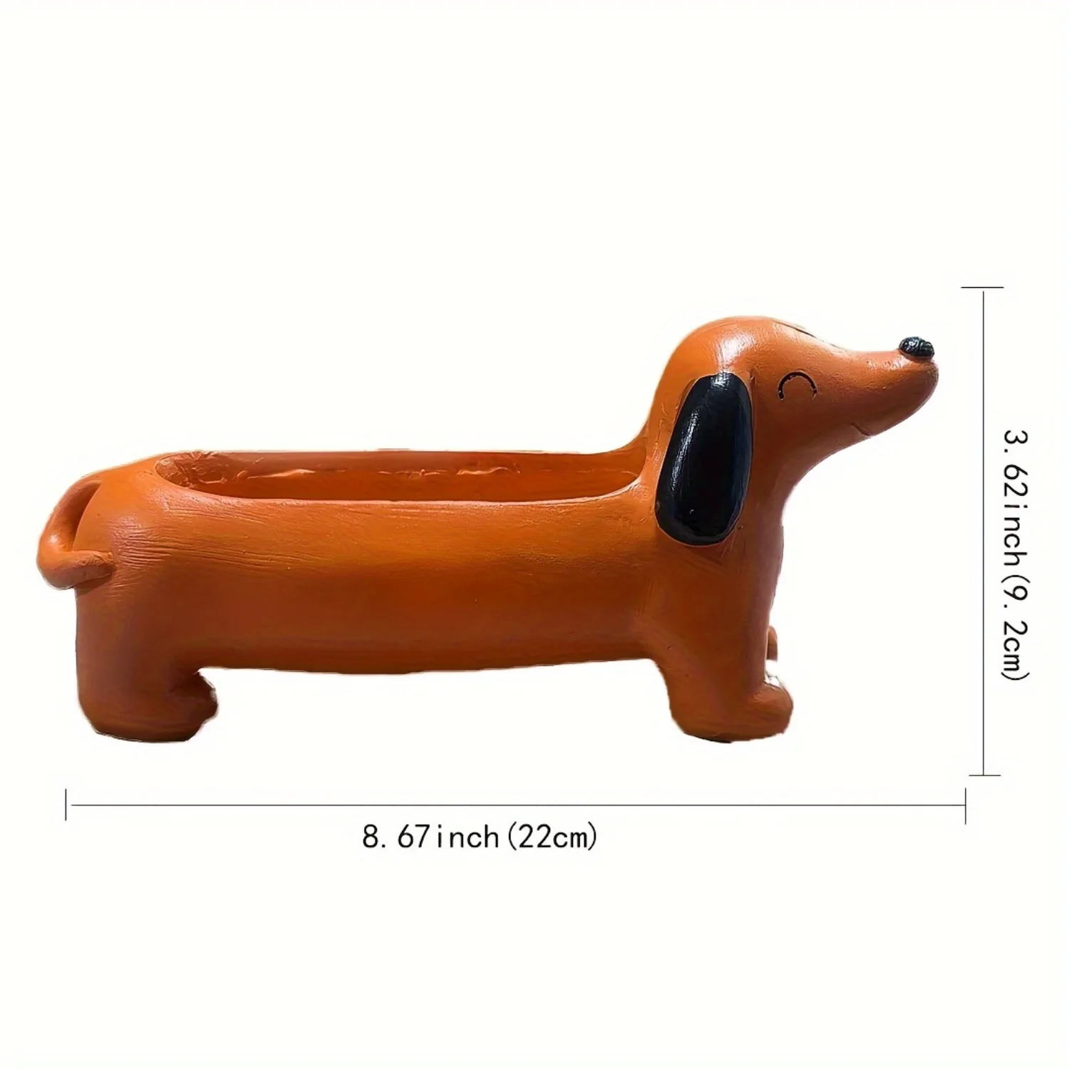 Resin Dachshund Flower Pot - Irregular Succulent Planter - Eye-Catching Garden Decor