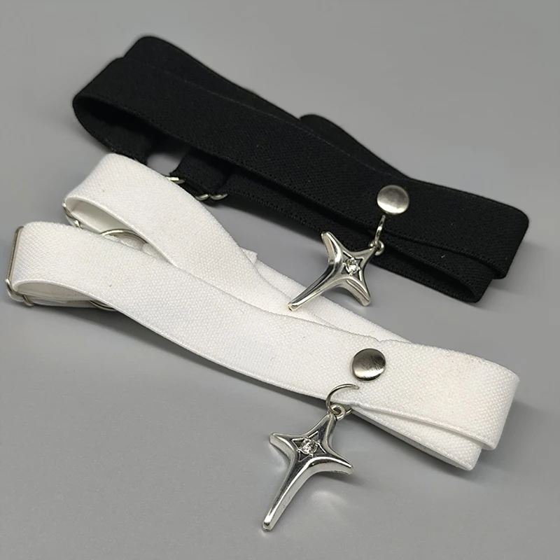 Gothic-Inspired Elastic Leg Garter with Star Pendant for Role Playing, Fashion Thigh Strap Bandages