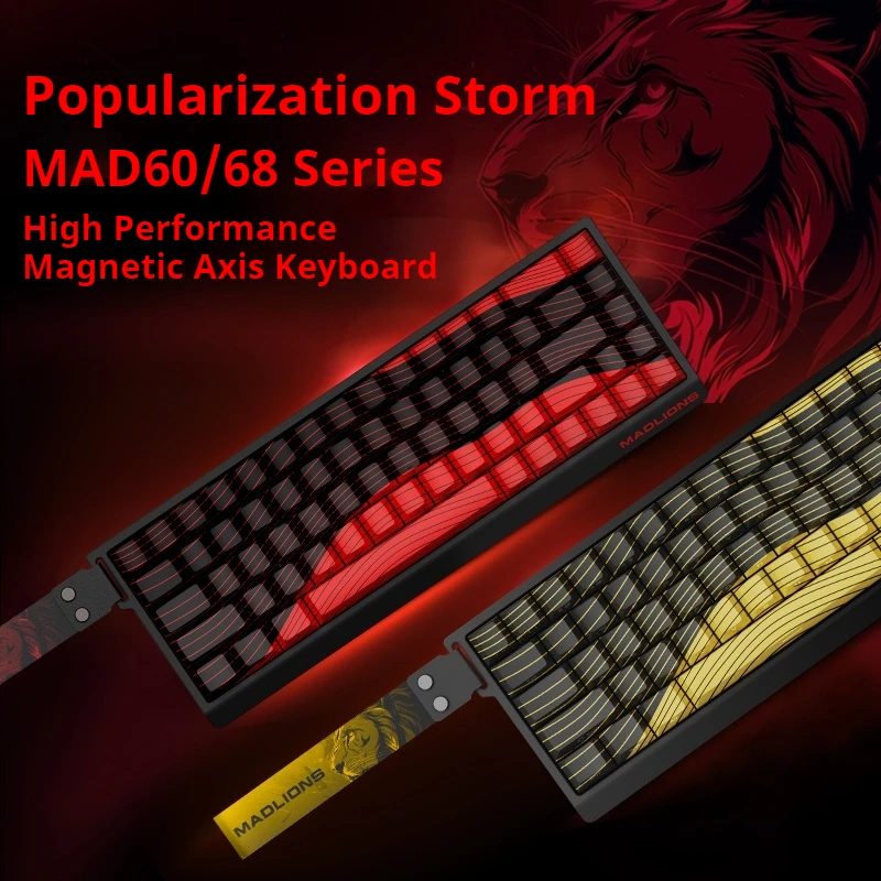 Hot Mad68he Esports Magnetic Axis Keyboard 68-Key Game Special Delay Low Response Fast Hot Plug Keyboard Gift Birthday Present