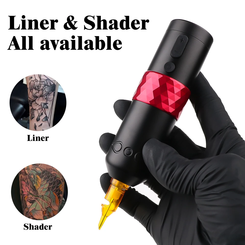 

Импортная бесщеточная машина для татуировки с красным двигателем F7, 1500 мАч, беспроводная аккумуляторная ручка, профессиональная машина для перманентной точки Pmu